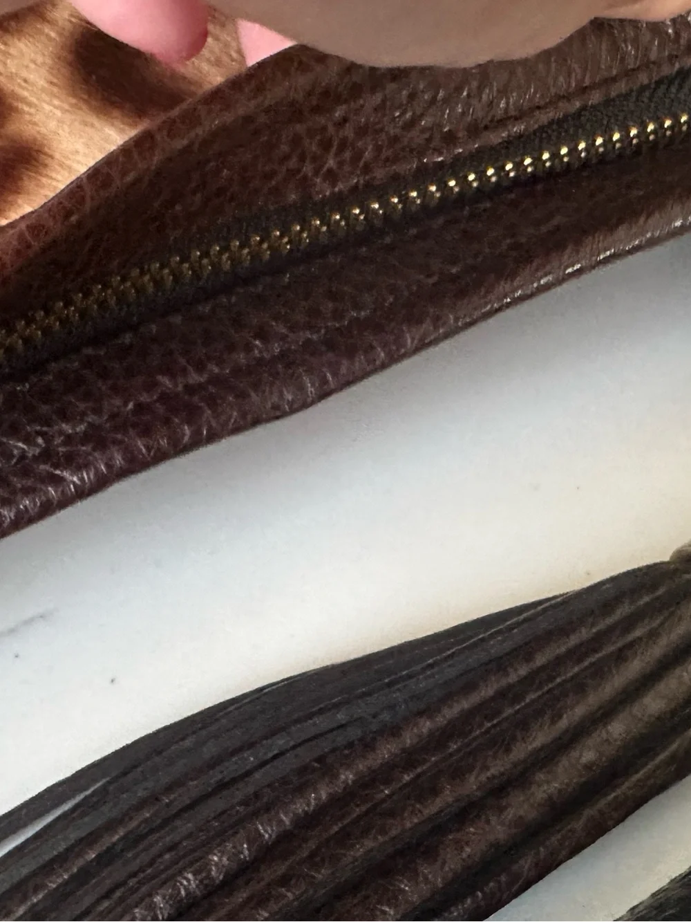Brahmin Kathleen leopard print calf hair hobo leather bag